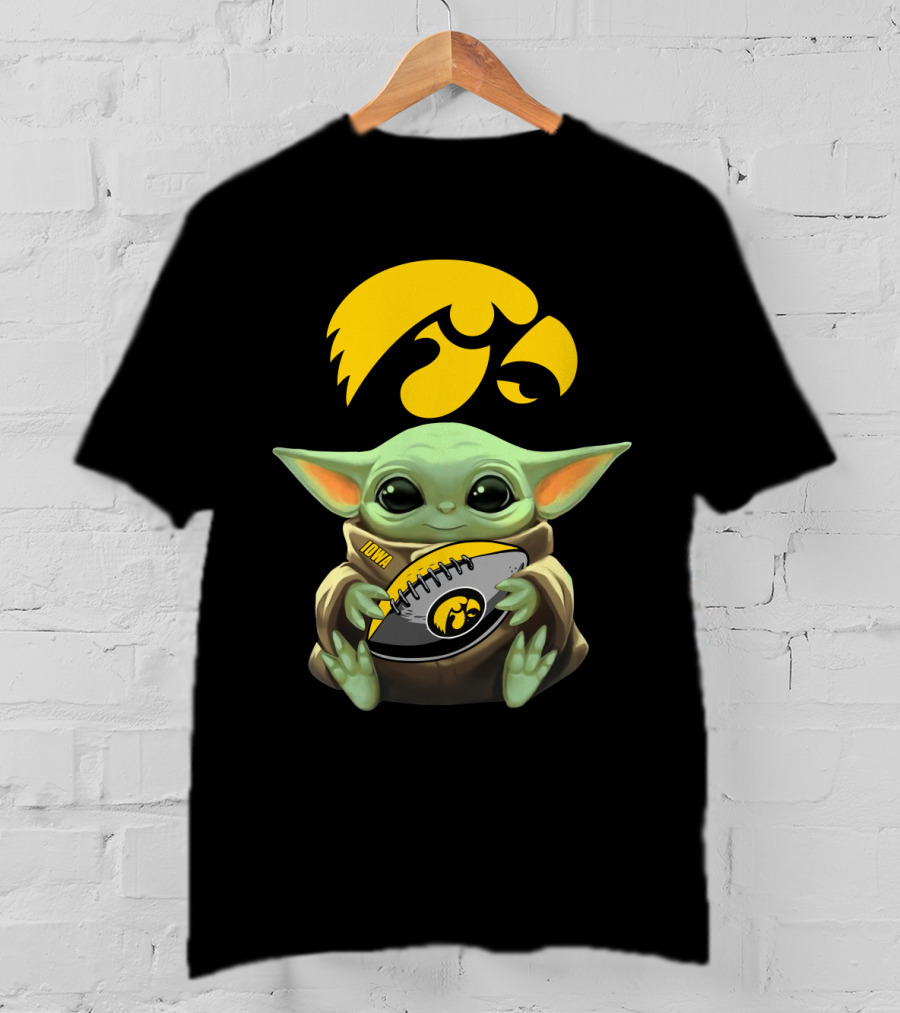 Iowa Hawkeyes Baby Yoda Football Fan T-Shirt