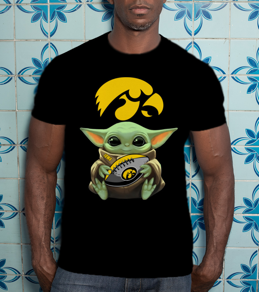 Iowa Hawkeyes Baby Yoda Football Fan T-Shirt