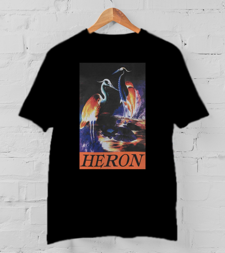 Heron Preston Vibrant Herons Wildlife Scene T-Shirt