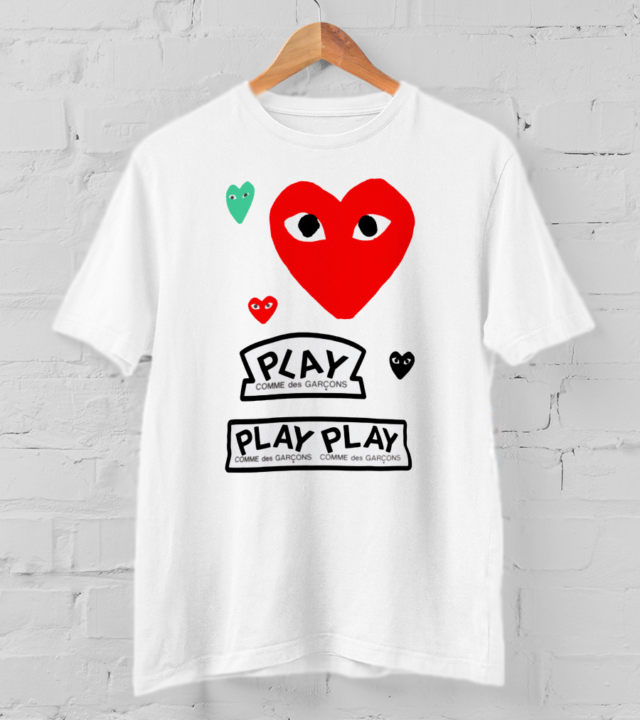 PLAY Comme Des Garçons Heart Faces T-Shirt