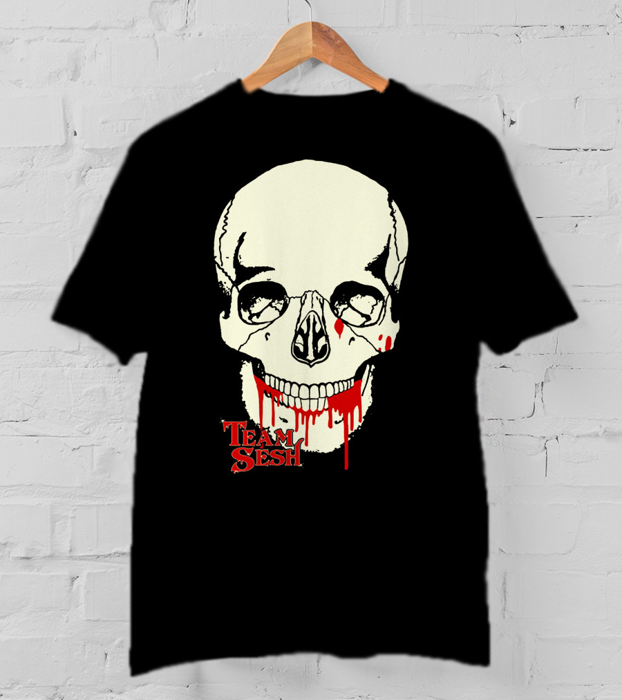 Team Sesh Skull Design Faces Of Sesh Merchandise T-Shirt
