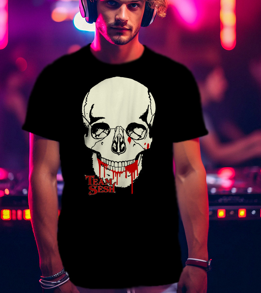 Team Sesh Skull Design Faces Of Sesh Merchandise T-Shirt