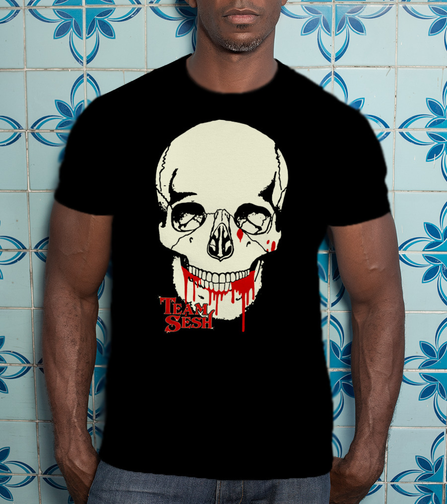 Team Sesh Skull Design Faces Of Sesh Merchandise T-Shirt