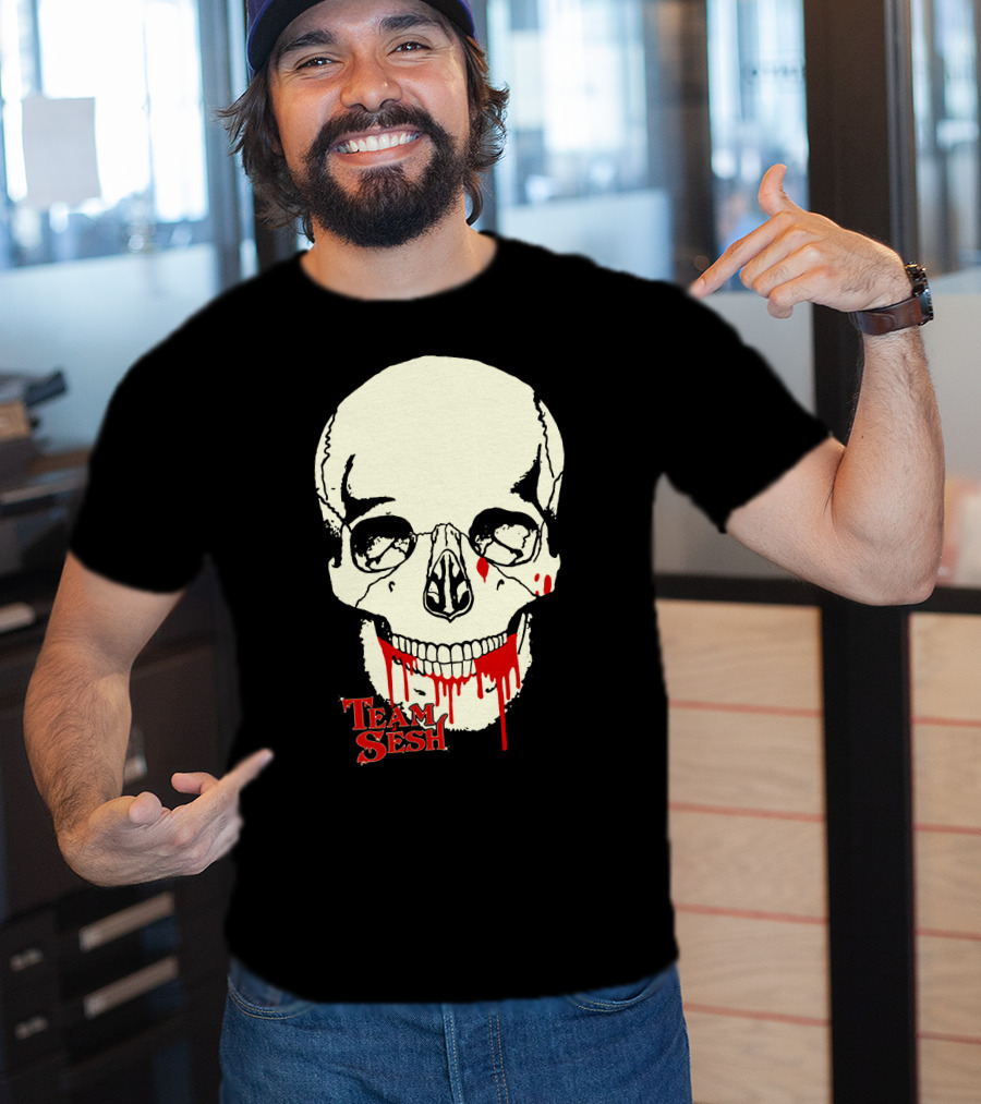 Team Sesh Skull Design Faces Of Sesh Merchandise T-Shirt