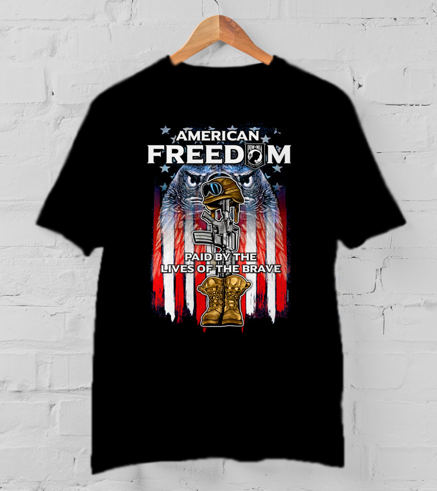American Freedom POW-MIA Paid By The Lives Of The Brave T-Shirt