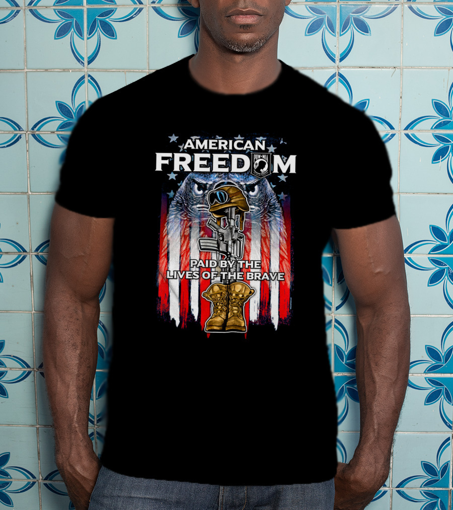 American Freedom POW-MIA Paid By The Lives Of The Brave T-Shirt