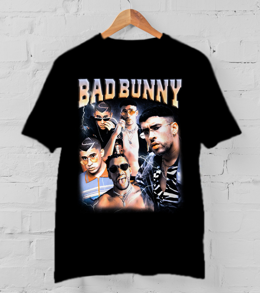 Bad Bunny Style Evolution Lightning Collage T-Shirt
