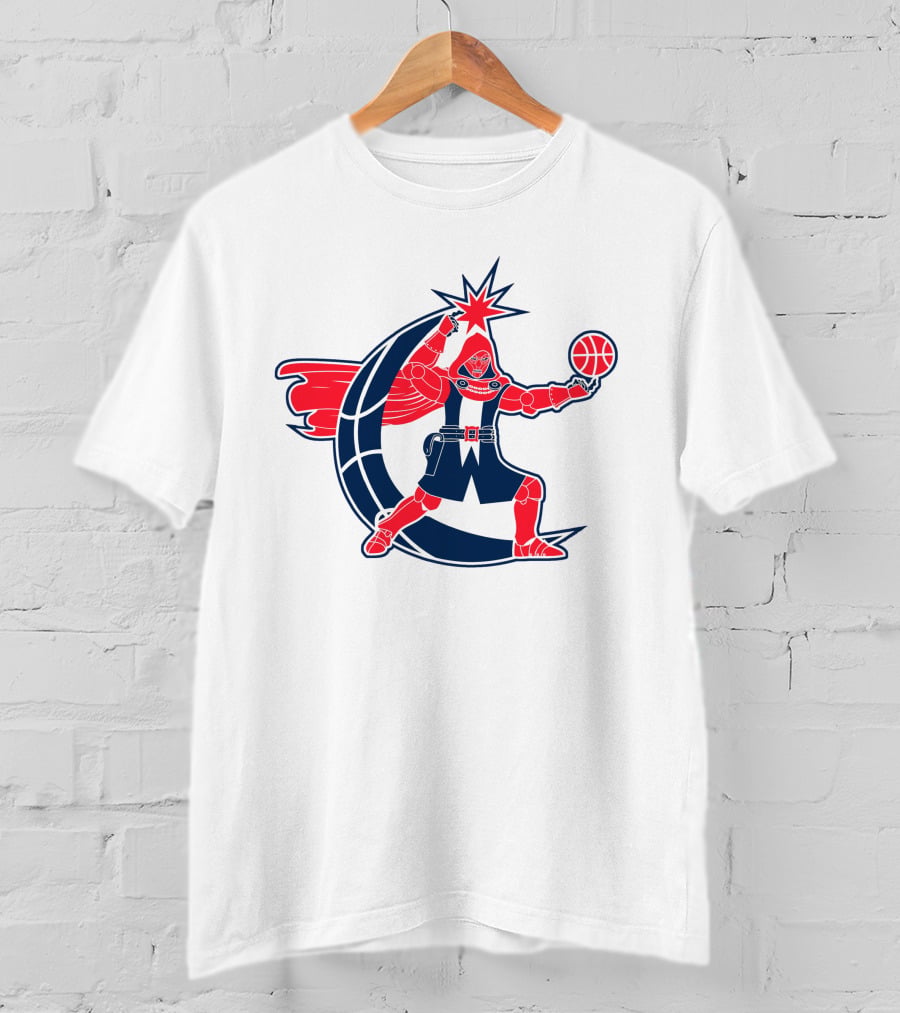 Washington Dr. Doom NBA Character With Basketball And Crescent T-Shirt