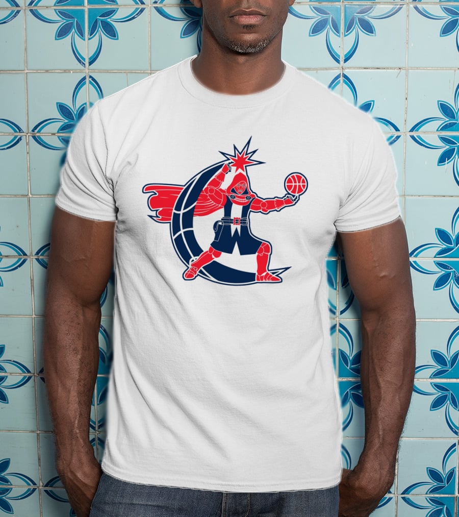 Washington Dr. Doom NBA Character With Basketball And Crescent T-Shirt