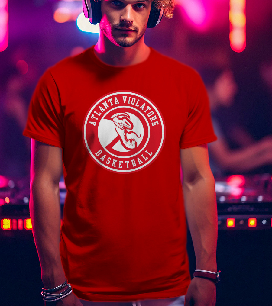 Atlanta Violators Basketball Red Snake Logo NBA T-Shirt