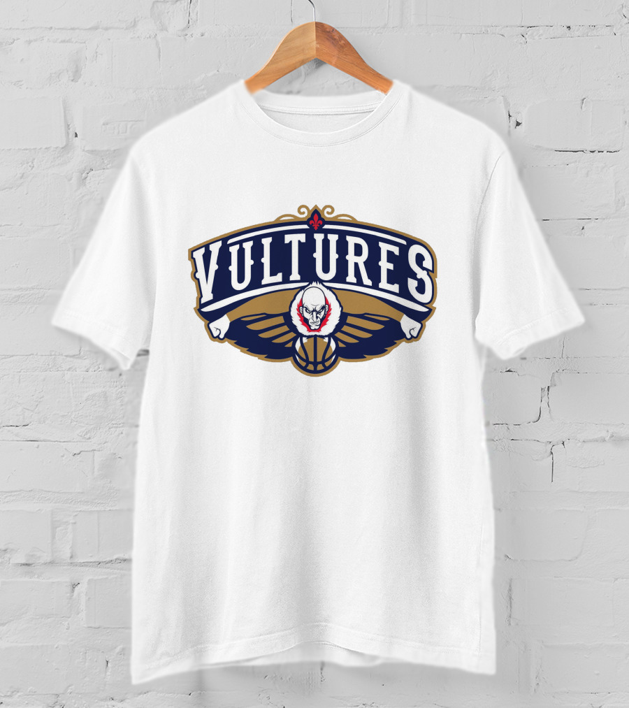 New Orleans Vultures Basketball Logo With Skull And Wings T-Shirt