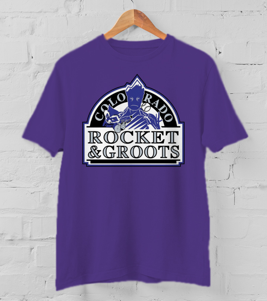 Colorado Rocket And Groots MLB Baseball Crossover T-Shirt