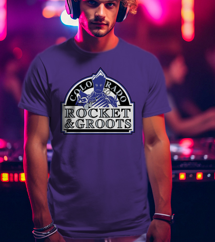 Colorado Rocket And Groots MLB Baseball Crossover T-Shirt