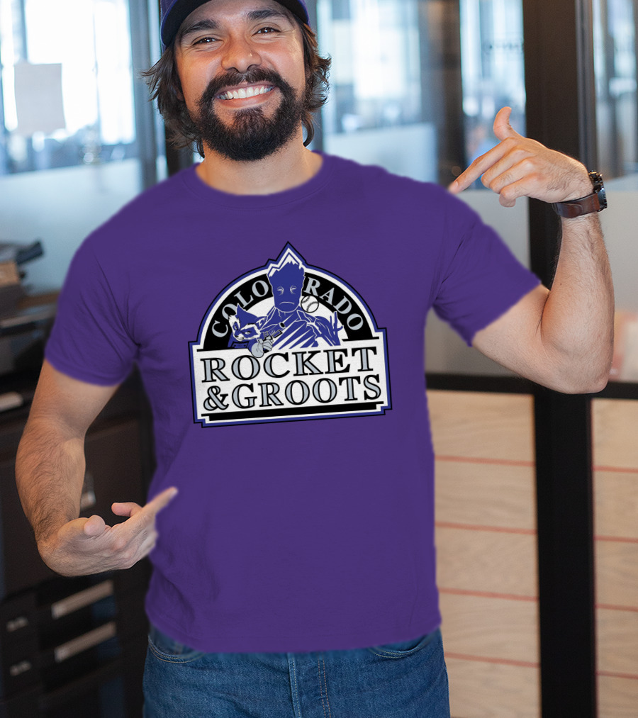 Colorado Rocket And Groots MLB Baseball Crossover T-Shirt