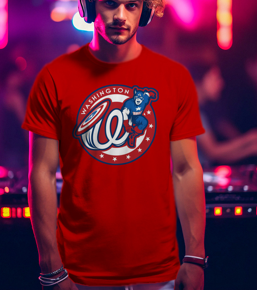 Washington Captain America MLB Crossover T-Shirt