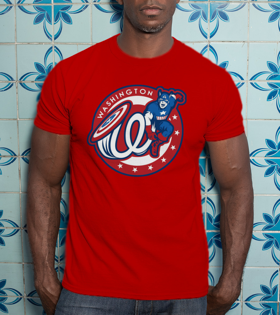 Washington Captain America MLB Crossover T-Shirt
