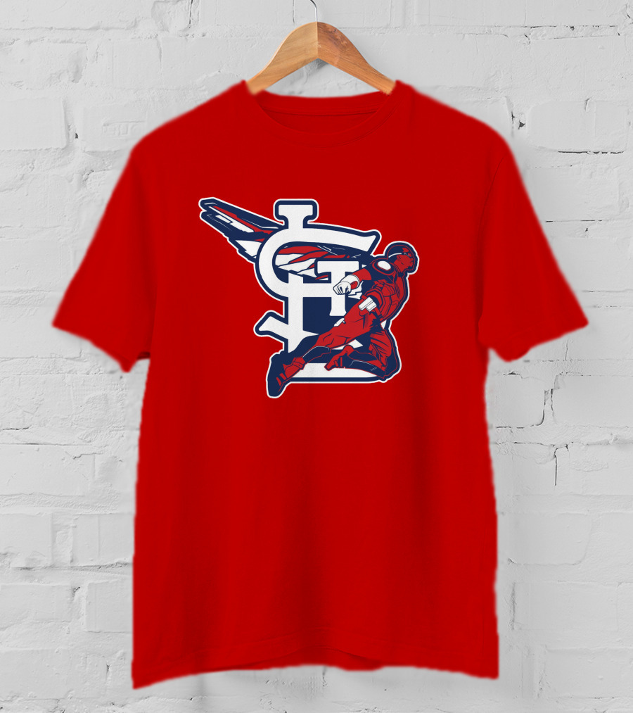 St. Louis Falcons MLB Logo With Winged Superhero T-Shirt