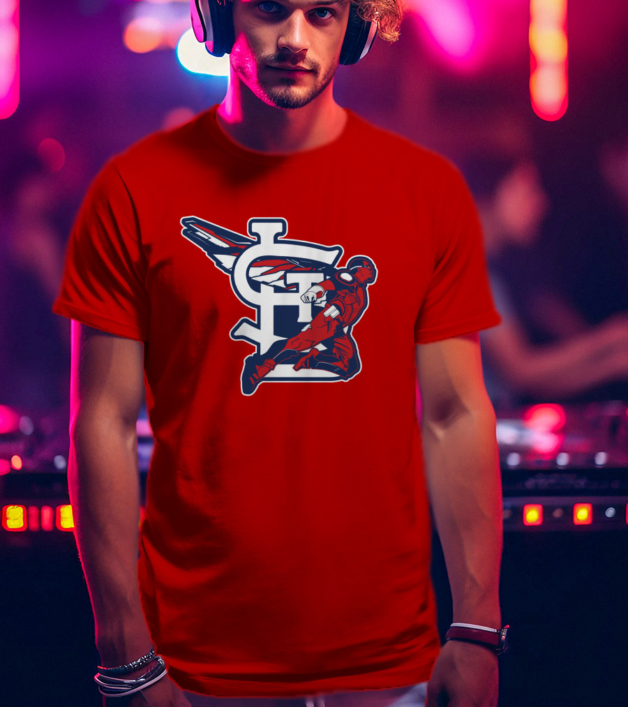 St. Louis Falcons MLB Logo With Winged Superhero T-Shirt