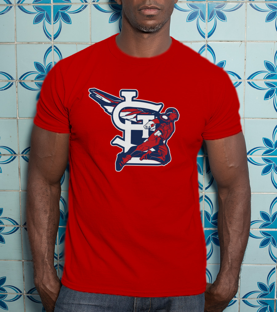 St. Louis Falcons MLB Logo With Winged Superhero T-Shirt