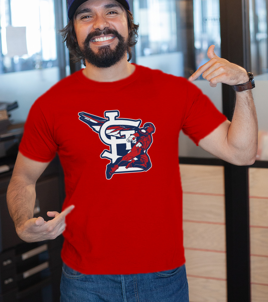 St. Louis Falcons MLB Logo With Winged Superhero T-Shirt