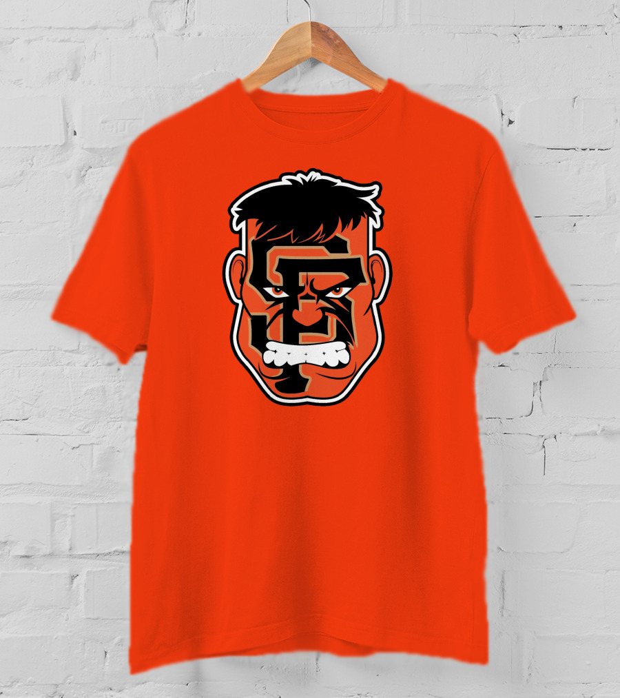 SF Giants Hulk Rage Face Orange T-Shirt