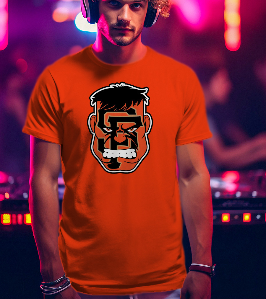 SF Giants Hulk Rage Face Orange T-Shirt