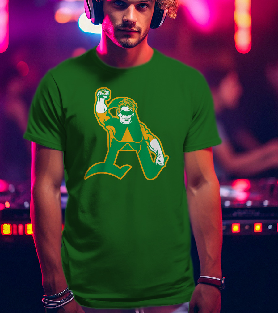 Oakland Athletics Green Lantern MLB Crossover T-Shirt