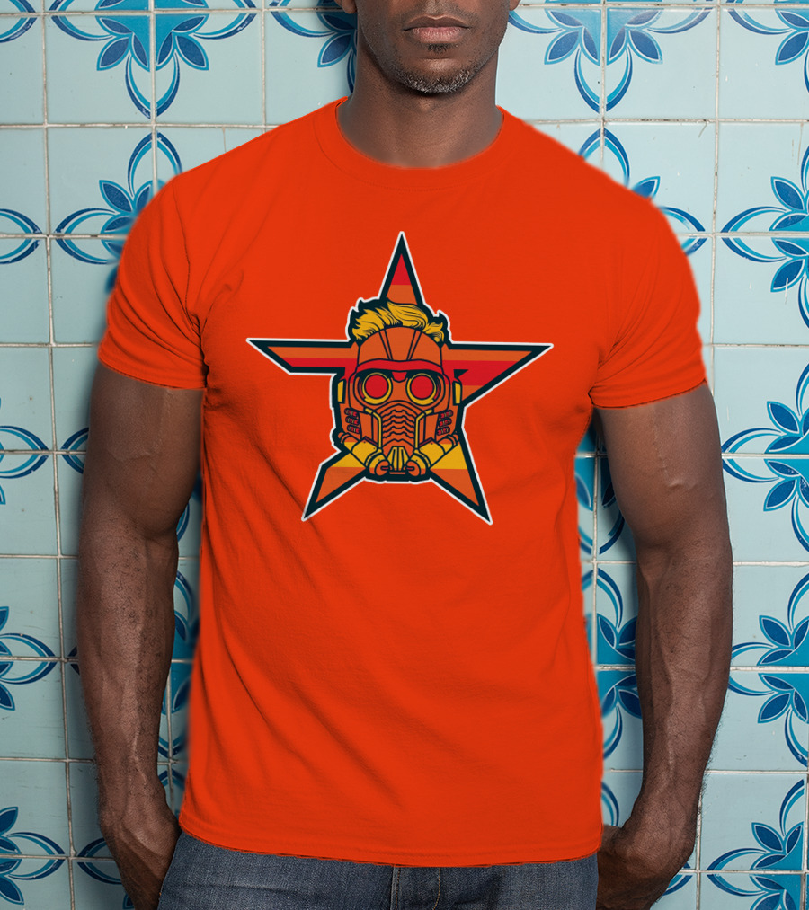 Star Lord Mask Houston Astros MLB Crossover T-Shirt