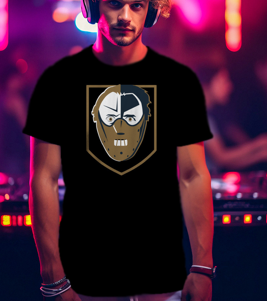 Las Vegas Golden Hannibal Lecters NHL Hockey Mask Face Shield T-Shirt