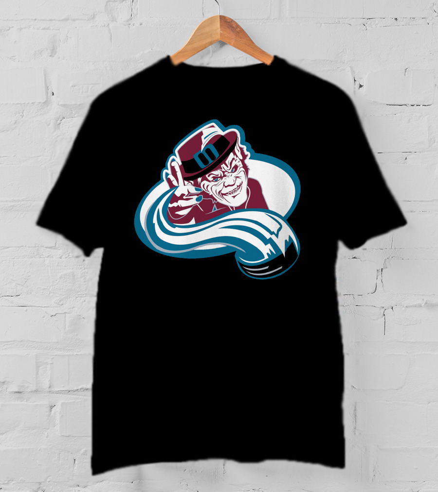 Colorado Leprechauns Hockey Icon With Avalanche Style And Logo Elements T-Shirt