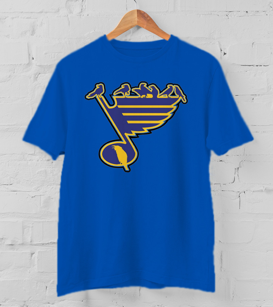 St. Louis Birds On Hockey Musical Note Logo NHL T-Shirt