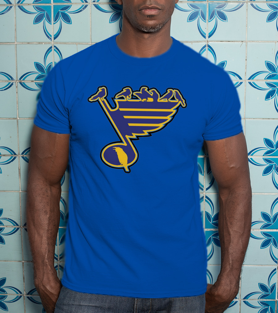 St. Louis Birds On Hockey Musical Note Logo NHL T-Shirt