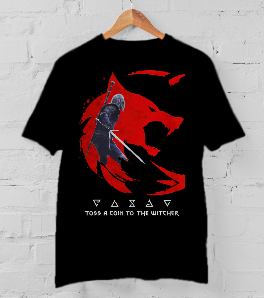 Toss A Coin To The Witcher 3 Red Wolf Wild Hunt Geralt Of Rivia T-Shirt