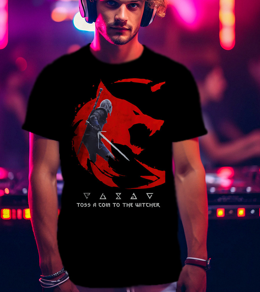 Toss A Coin To The Witcher 3 Red Wolf Wild Hunt Geralt Of Rivia T-Shirt