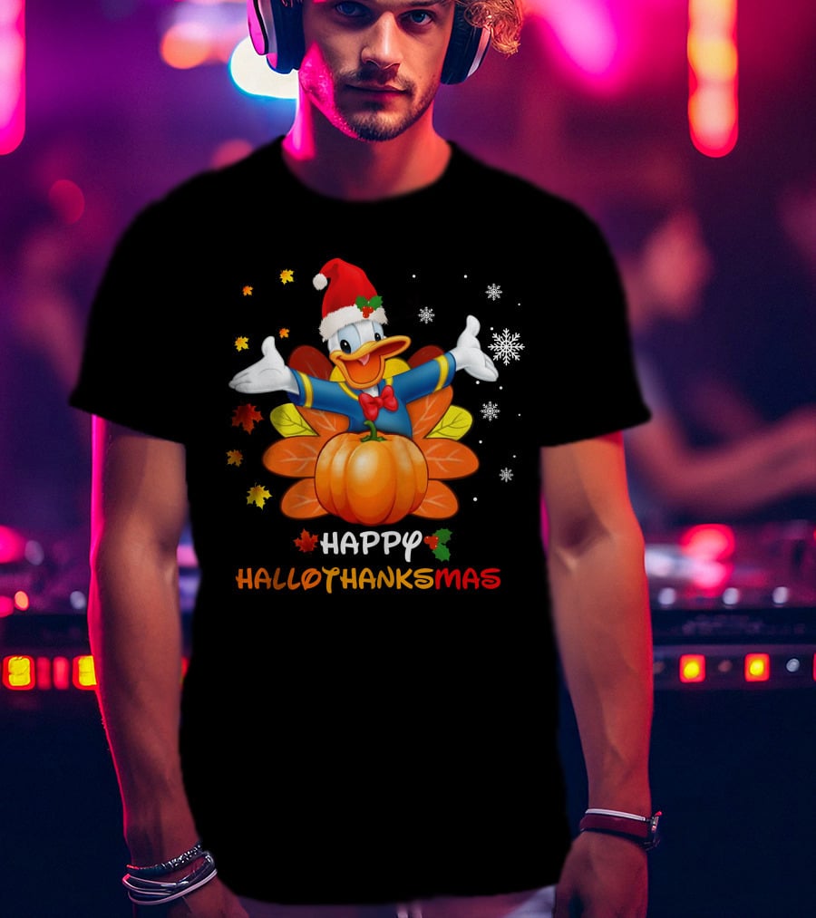 Happy HalloThanksMas Festive Donald T-Shirt