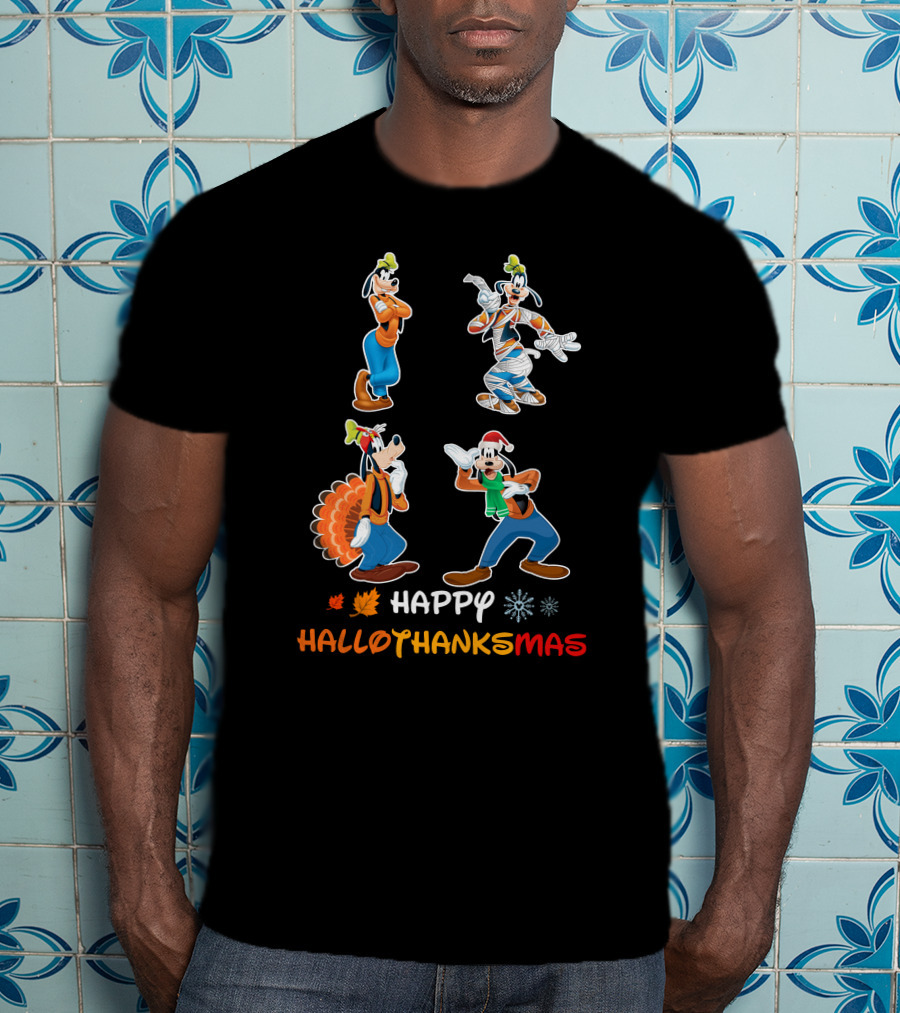 Goofy Happy HalloThanksMas Festive T-Shirt