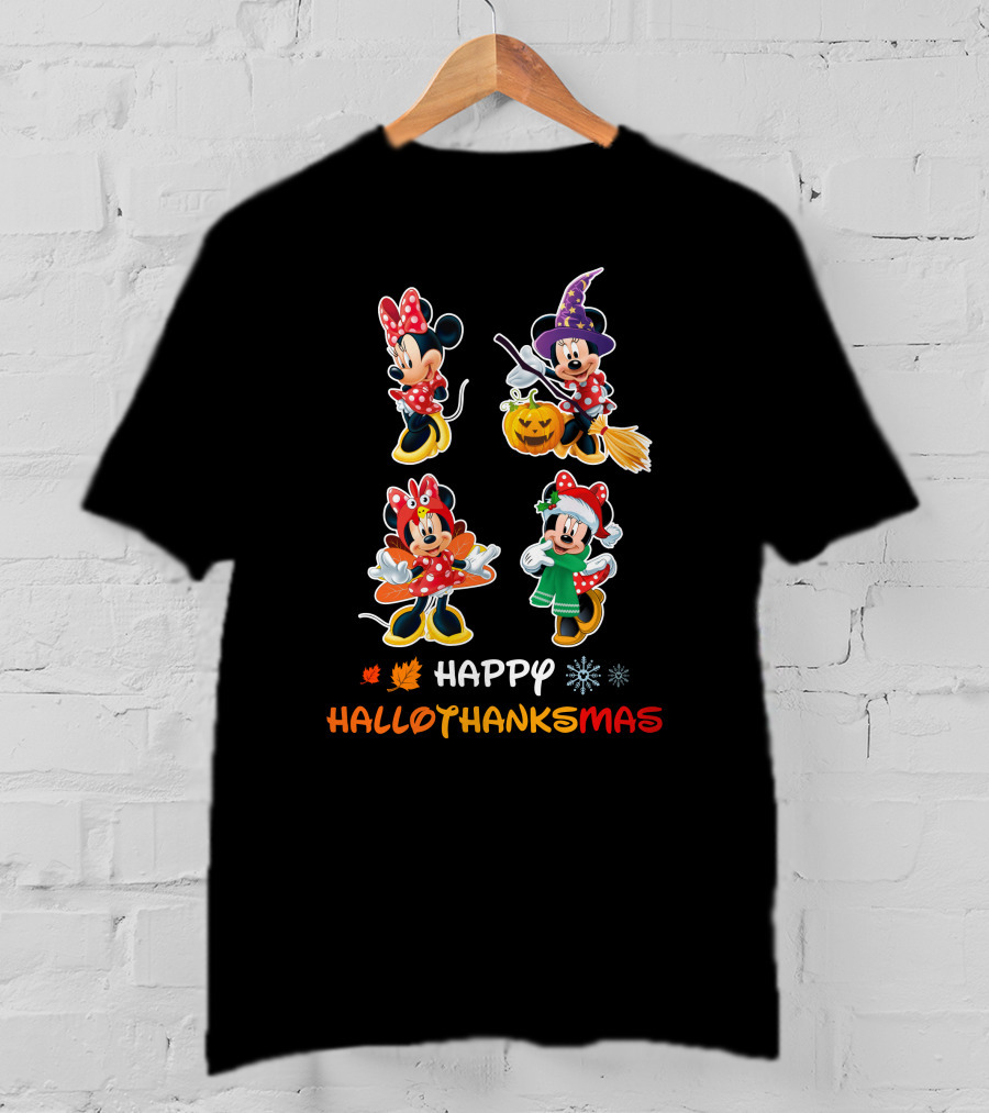 MINNIE Happy HalloThanksMas Seasonal Characters T-Shirt