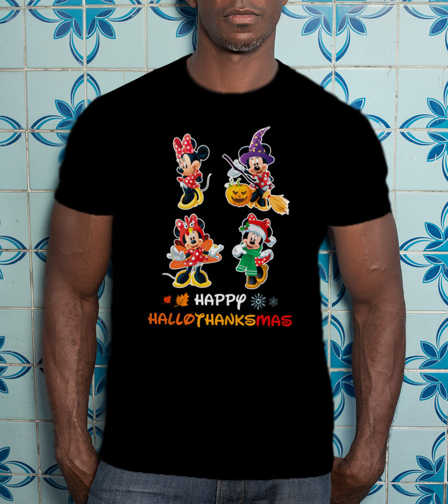 MINNIE Happy HalloThanksMas Seasonal Characters T-Shirt