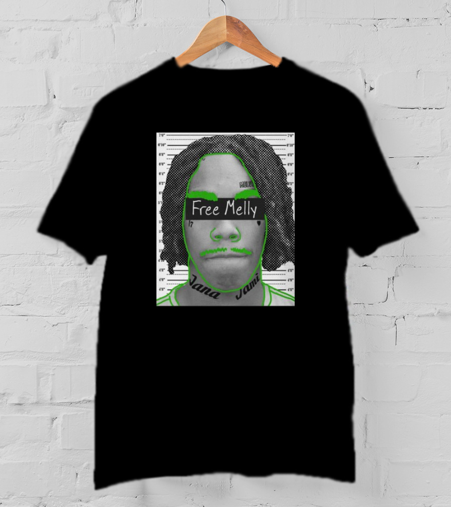 Free Melly Jana Jamell Green Outline Mugshot T-Shirt