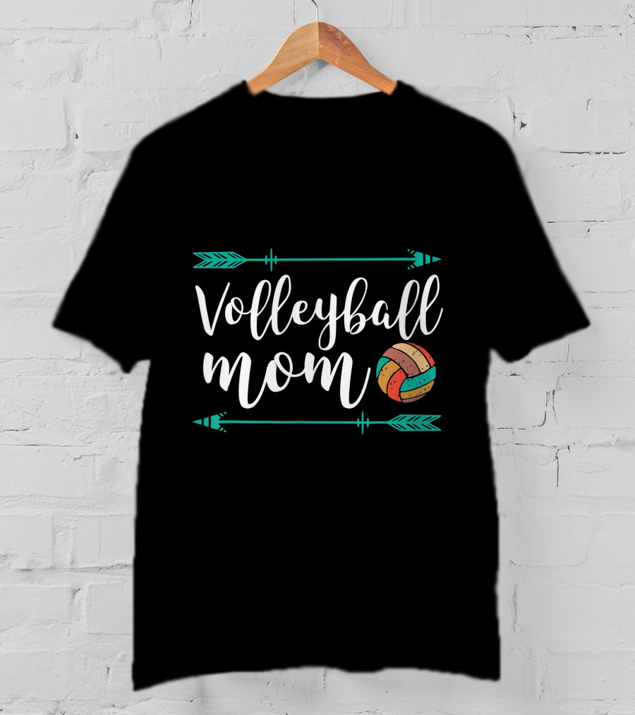 Volleyball Mom Cute Player Fan Shirt Fun Arrows T-Shirt