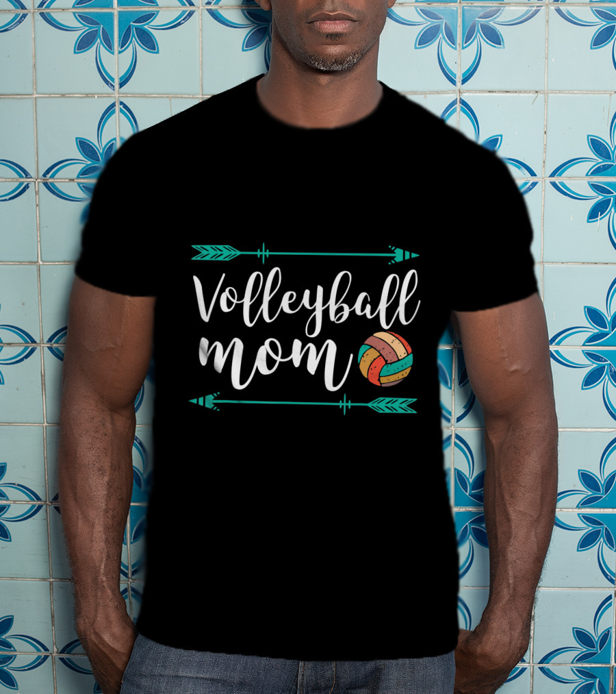 Volleyball Mom Cute Player Fan Shirt Fun Arrows T-Shirt