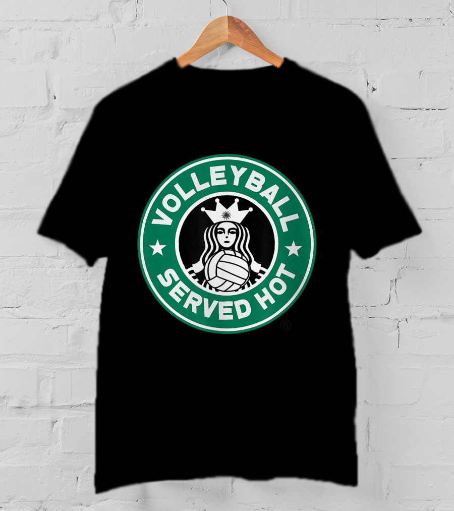 Volleyball Served Hot Funny Logo Design Great T-Shirt