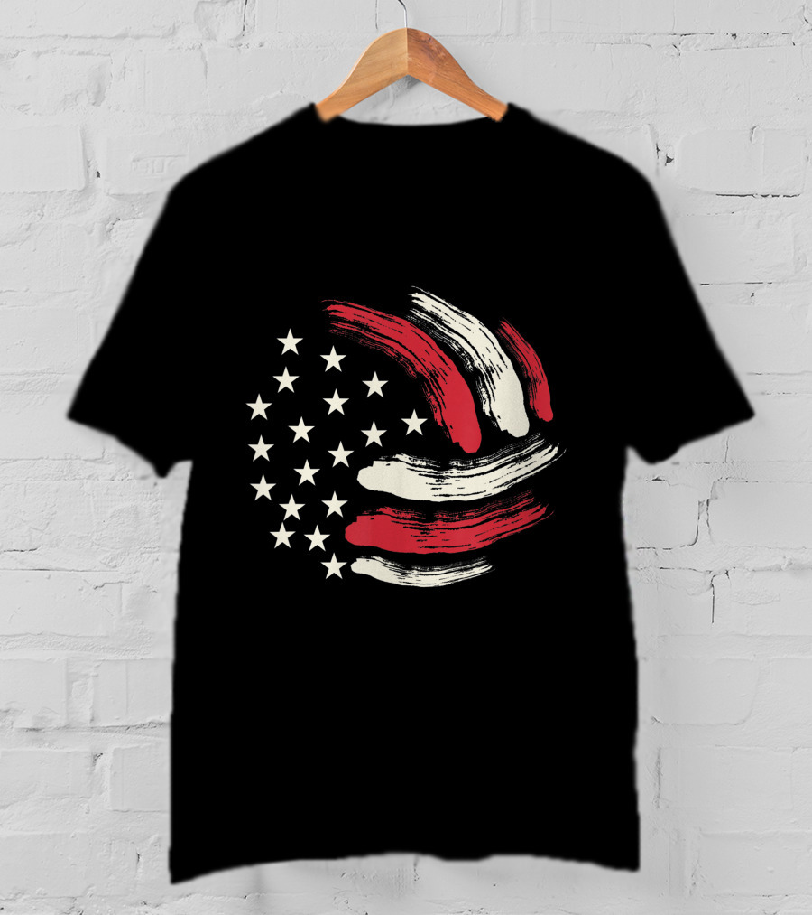 American Flag Patriotic Volleyball Team T-Shirt