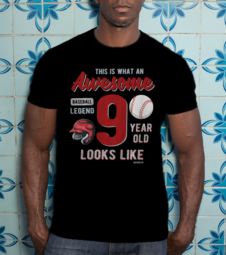 This Is What An Awesome Baseball Legend 9 Year Old Looks Like T-Shirt