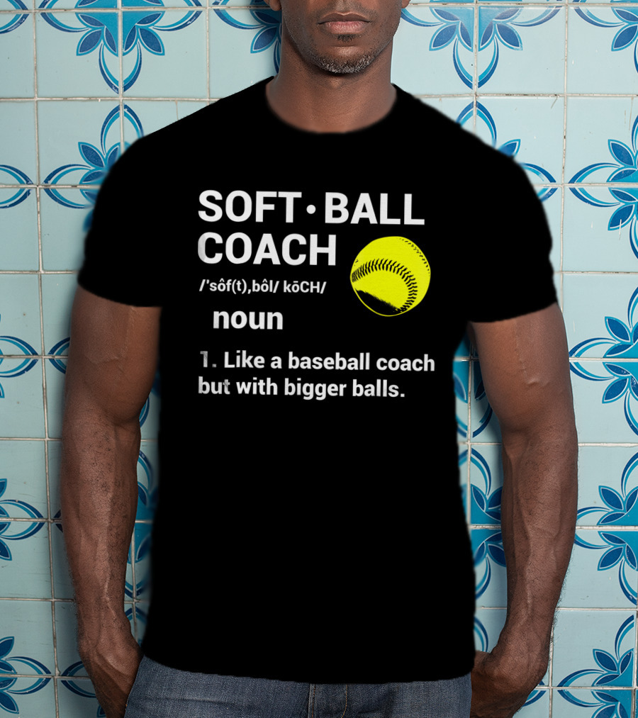 Soft Ball Coach Definition Like A Baseball Coach With Bigger Balls T-Shirt