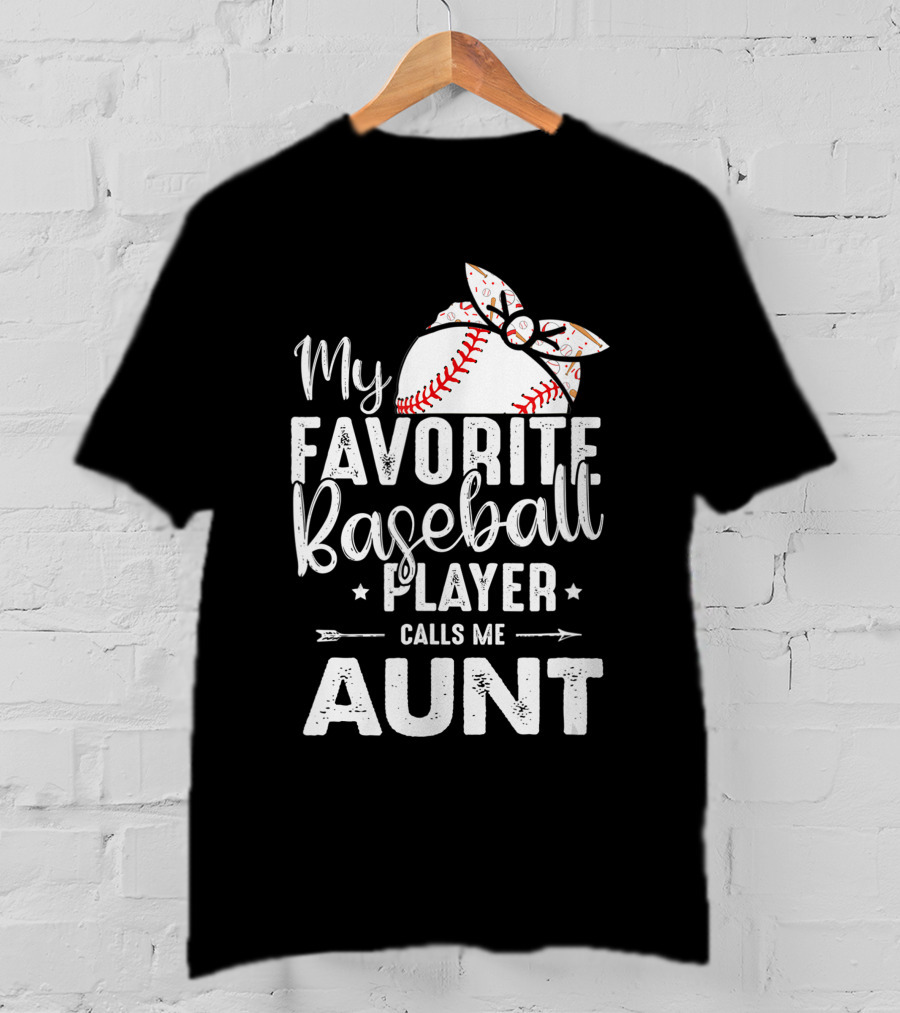 My Favorite Baseball Player Calls Me Aunt Batter Bow Tie T-Shirt