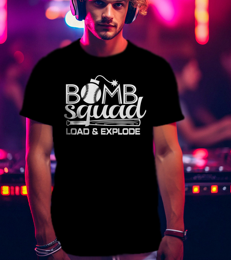 Bomb Squad Load And Explode Vintage Baseball Softball Dinger Home Run T-Shirt