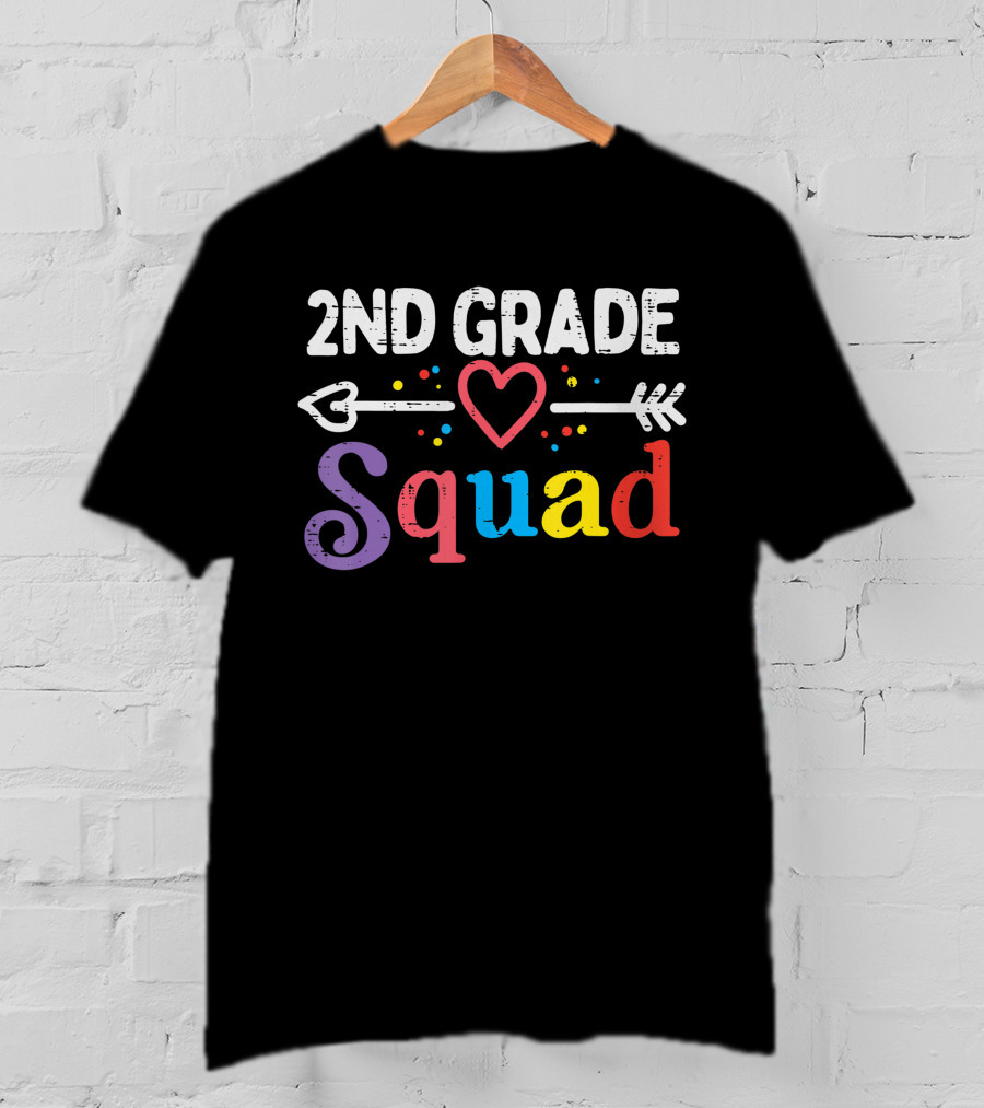 2nd Grade Squad Heart Arrow First Day School Boys Girls Teacher T-Shirt