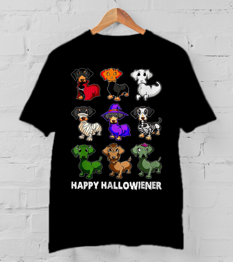 Happy Halloweiner Funny Halloween Dachshund Dogs Lover T-Shirt
