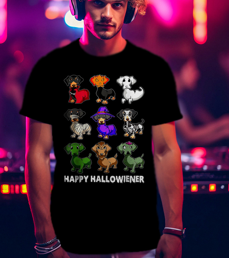 Happy Halloweiner Funny Halloween Dachshund Dogs Lover T-Shirt